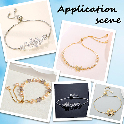 12Pcs Rack Plating Adjustable Brass Slider Bracelet Making KK-SP0001-80G-1