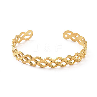 304 Stainless Steel Cuff Bangles BJEW-M234-01G-1