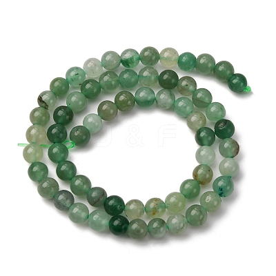 Natural Green Aventurine Round Beads Strands G-S150-6mm-4-1