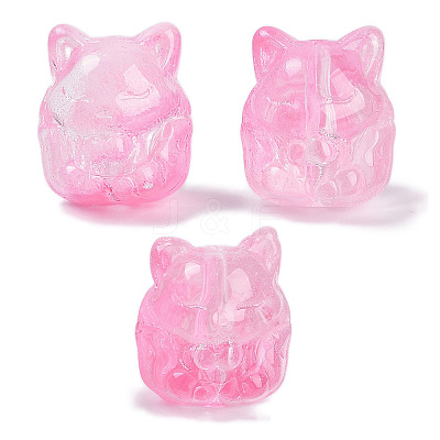 Transparent Spray Paint Glass Beads GLAA-H035-01A-1