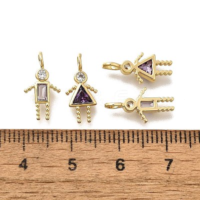 Brass Micro Pave Cubic Zirconia Pendants KK-D339-02G-02-1