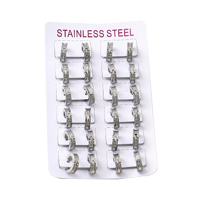 304 Stainless Steel Hoop Earrings EJEW-L302-03C-P-1