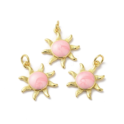 Rack Plating Brass Enamel Pendants KK-D074-05G-1