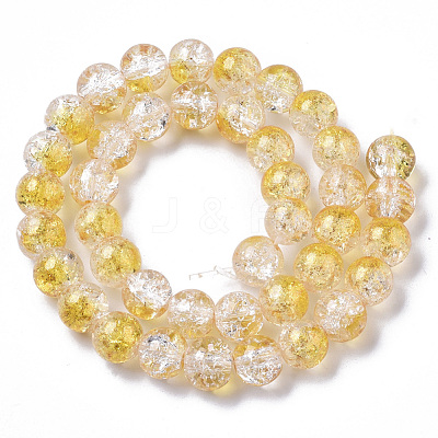 Transparent Spray Painted Crackle Glass Bead Strands GLAA-N035-03D-A08-1