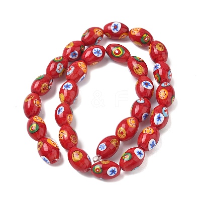 Handmade Millefiori Glass Beads LAMP-U004-02F-1