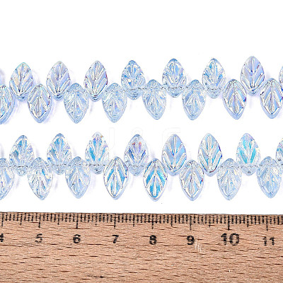Electroplate Transparent Glass Beads Strands EGLA-N056-03A-09-1