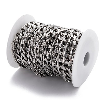 Tarnish Resistant 304 Stainless Steel Cuban Link Chain STAS-B019-01P-1