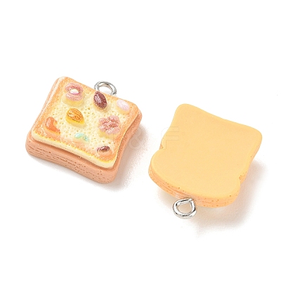 Toast Theme Opaque Resin Imitation Food Pendants RE-CBAFB89-02-1