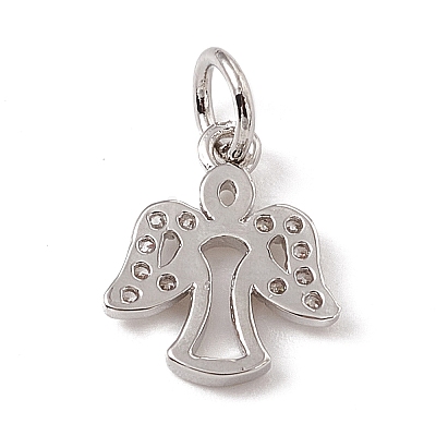 Brass Micro Pave Cubic Zirconia Charms ZIRC-F132-03P-1