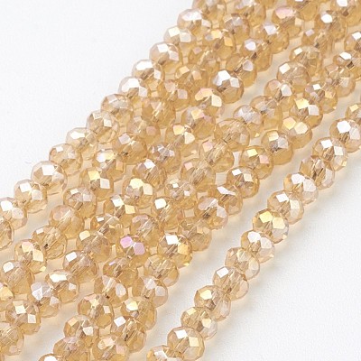Electroplate Glass Beads Strands EGLA-D020-3x2mm-49-1