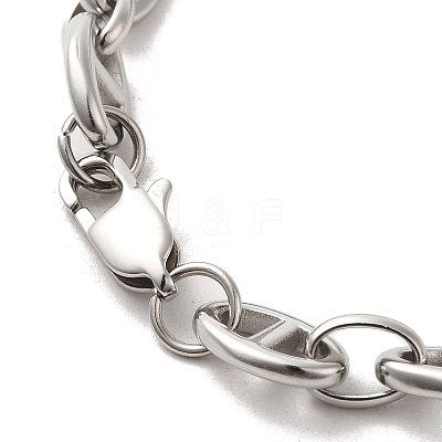 Non-Tarnish 304 Stainless Steel Oval Link Chain Bracelets BJEW-D030-11A-P-1