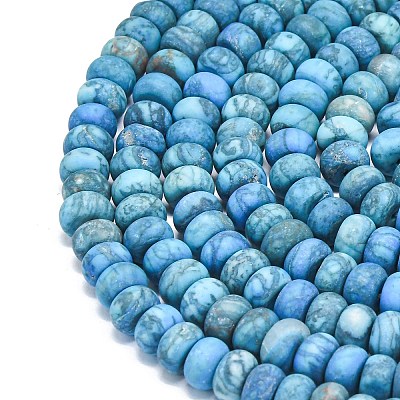 Dyed Natural Map Stone Beads Strands G-P575-A21-8x5mm-03-1