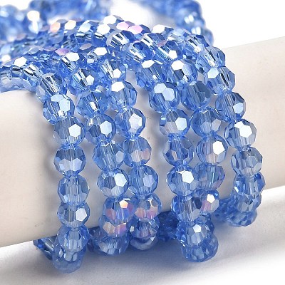 Electroplate Glass Beads Strands EGLA-R016-4m-17-1