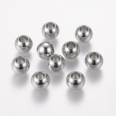 Tarnish Resistant 304 Stainless Steel European Beads LS-STAS-E034-1-1