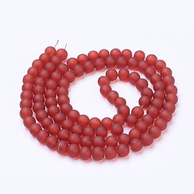 Baking Paint Transparent Glass Bead Strands GLAA-S031-8mm-06-1