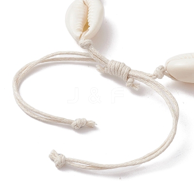 Natural Shell & Synthetic Turquoise Starfish Braided Bead Bracelets BJEW-JB10081-1