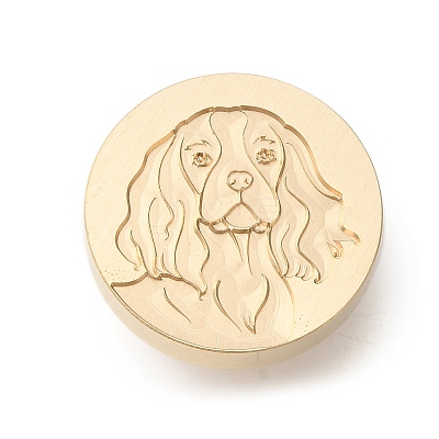Golden Tone Wax Seal Brass Stamp Heads AJEW-U008-03G-05-1