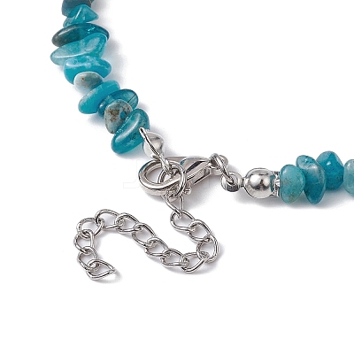 Natural Apatite Chip Beaded Necklace NJEW-JN04615-15-1
