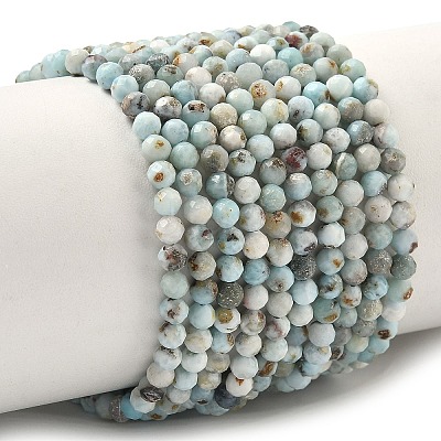 Natural Larimar Beads Strands G-F785-B01-01A-1