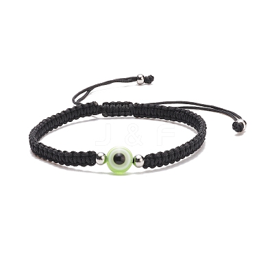 Resin Evil Eye Braided Bead Bracelet BJEW-JB08426-02-1