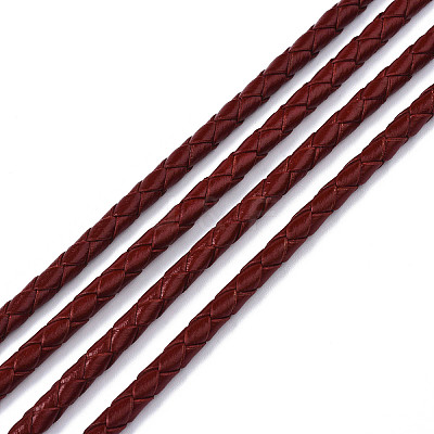 Braided Cowhide Leather Cord NWIR-N005-01A-6mm-1
