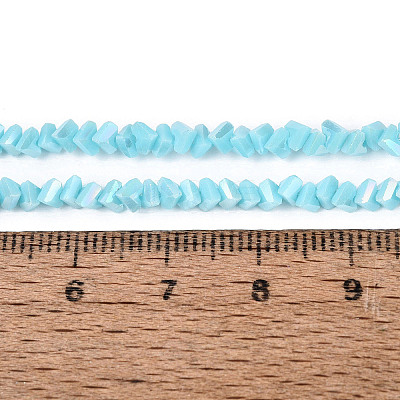 Electroplate Opaque Glass Beads Strands LS-EGLA-Q139-01A-C15-1