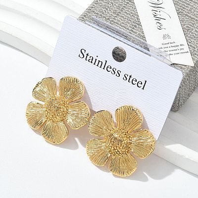 304 Stainless Steel Stud Earrings for Women STAS-Z117-04G-1