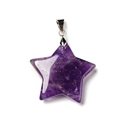 Natural Amethyst Pendants G-I319-04P-05-1