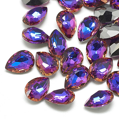 DIY Pointed Back K9 Glass Rhinestone Cabochons LS-RGLA-T052-7x10mm-04-1