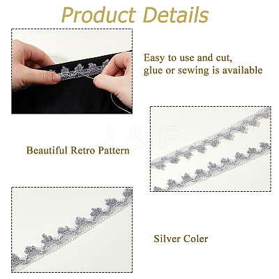 Nylon & Gold Metallic Lace Trim OCOR-WH0070-225B-1