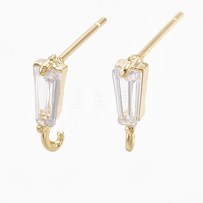 Brass Stud Earring Findings KK-S348-118-1