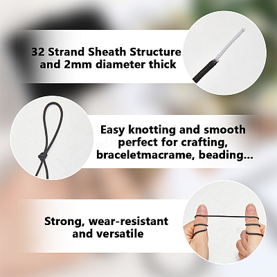 50M 16 Inner Cores Polyester & Spandex Cord Ropes RCP-SP0001-01E-1