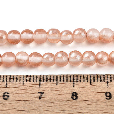 Baking Paint Transparent Glass Beads Strands DGLA-N011-4mm-04-1