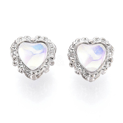 Alloy Glass European Beads FIND-N009-13P-1