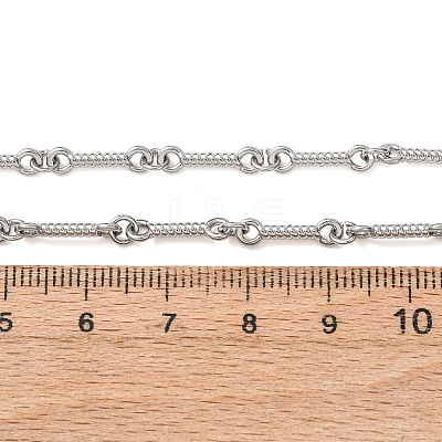 3.5MM 304 Stainless Steel Twisted Bar Link Chain Necklaces for Women Men NJEW-F365-01P-1