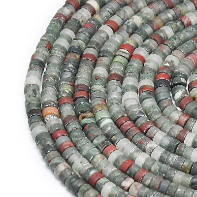 Natural African Bloodstone Beads Strands G-P575-B11-4x2mm-1