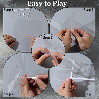 6Pcs DIY Craft PET Windmill DIY-CP0013-48A-1