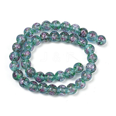 Handmade Glod Sand Lampwork Beads Strands LAMP-B028-03G-10mm-1