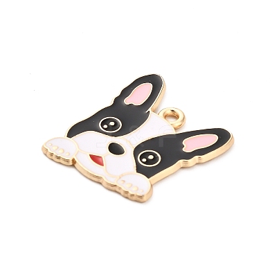 Animal Puppy Alloy Enamel Pendants FIND-V001-03G-02-1