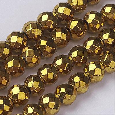 Non-Magnetic Synthetic Hematite Beads Strands G-G092-6mm-1-1
