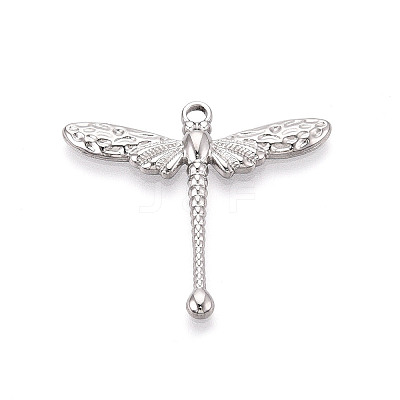 304 Stainless Steel Dragonfly Pendants STAS-T069-23P-1