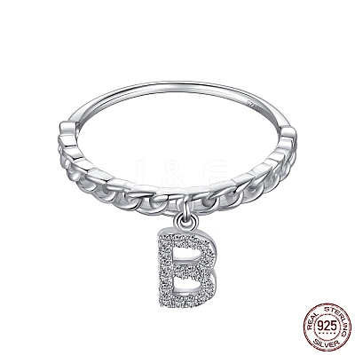 Rhodium Plated 925 Sterling Silver Micro Pave Clear Cubic Zirconia Finger Ring for Women RJEW-F150-16B-02P-1