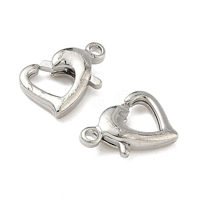 Heart Brass Lobster Claw Clasps KK-H523-06P-1