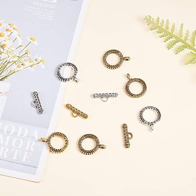 Tibetan Style Alloy Toggle Clasps TIBE-PH0004-83-1