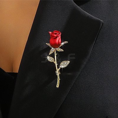 Rose Alloy Enamel Brooches DJ-PW-WG7E3FB-01-1