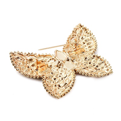Alloy Rhinestone Lapel Pins for Clothes ALRI-D302-03G-1