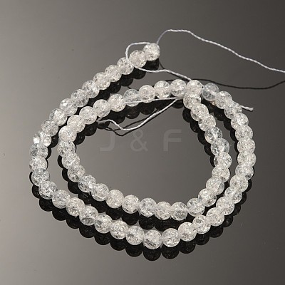 Synthetic Crackle Quartz Round Beads Strands G-O030-8mm-17-1