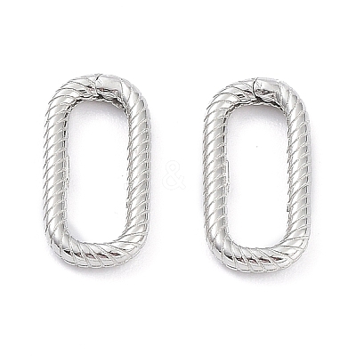 Anti-Tarnish Rhodium Plated 925 Sterling Silver Spring Gate Rings STER-K173-18P-1