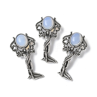 Angel Brass Opalite Pendants KK-D361-02AS-20-1