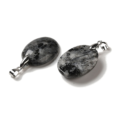 Natural Larvikite Pendants G-Z055-03P-14-1
